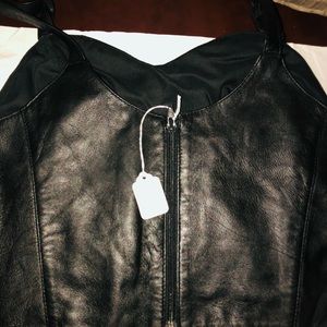 NWT Authentic Leather Black, I’m guessing it’s called a vest bra shirt 🤷 Lol
